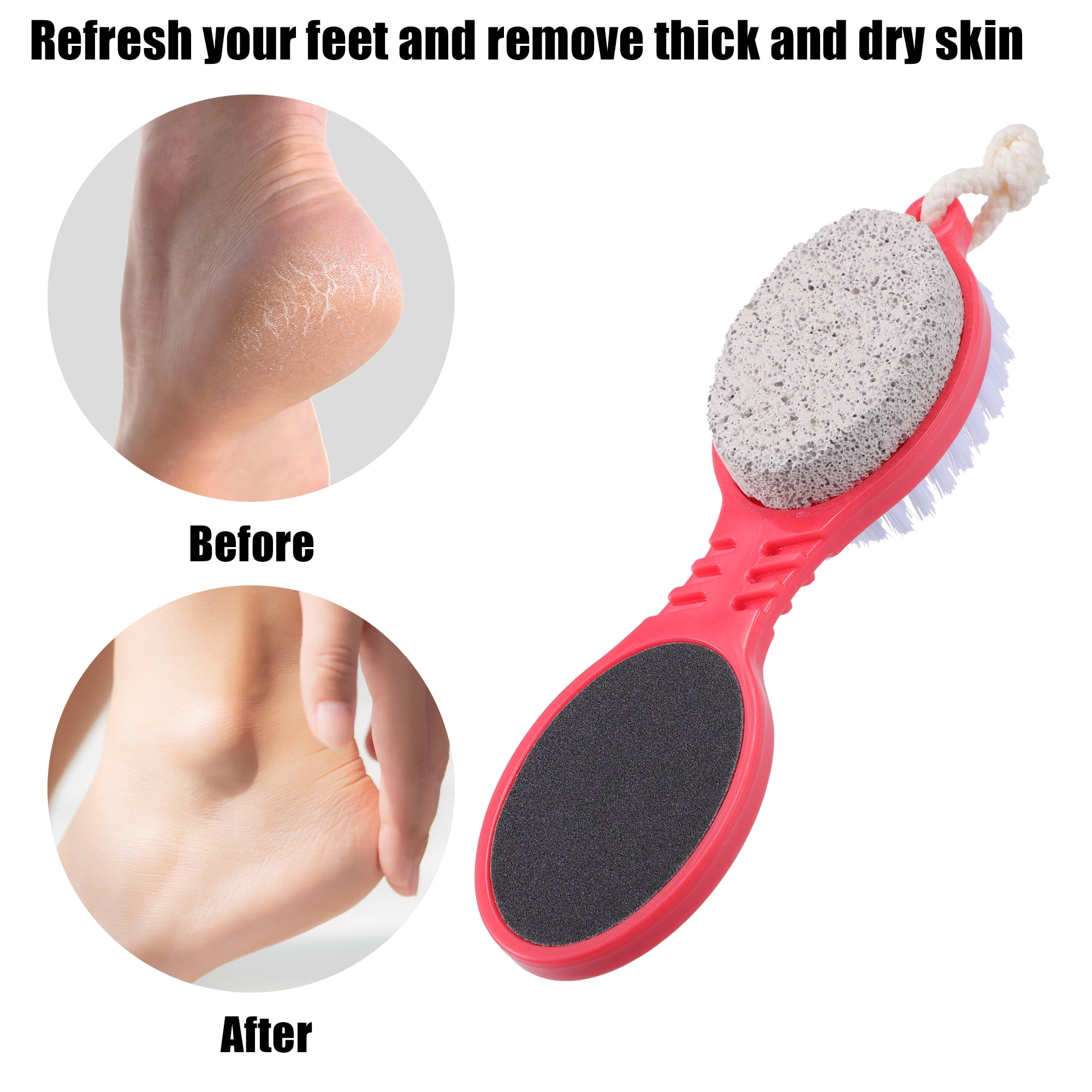 Unique Bargains 1 Pc Multi Purpose Foot File with Foot Scrubber Pumice Stone Foot Rasp Pink