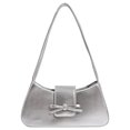 thumbnail image 1 of Bolso de hombro Amszke Y2K Trendy de cuero vegano plateado, 1 of 7