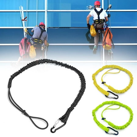 

SSKFHGI 90cm Carabiner Lanyard Retractable Safety Rope Telescopic Elastic Cli mbing T