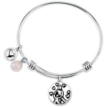 Little Luxuries Stainless Steel Expandable "A Mother Holds Her Child's Hand" Bangle Bracelet