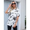 thumbnail image 4 of Camiseta SOLY HUX para mujer, teñida anudada, manga corta, cuello redondo, 4 of 5