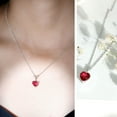 thumbnail image 3 of Rosec Jewels Certified Lab Grown Ruby Heart Pendant Necklace (2 Carat, 8mm, AAAA Quality) - with Chain - Ready to Gift for Women, 10K White Gold, 3 of 6