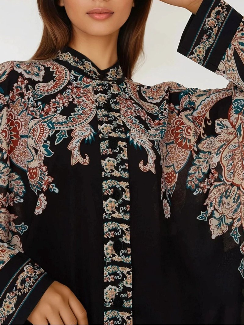 Printed High Waist Kimono-Pants Co-ord Set - Walmart.com