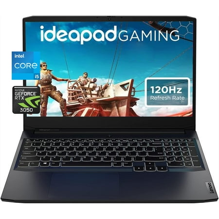 Lenovo IdeaPad 3 Gaming Laptop, 15.6 inch FHD IPS 120Hz Display, Intel Core i5-11300H, NVIDIA GeForce RTX 3050, 16GB RAM, 1TB SSD, Wi-Fi 6, Windows 11 Home, Backlit keyboard, Shadow Black, Cefesfy