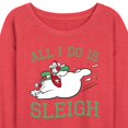 thumbnail image 2 of Frosty The Snowman - Christmas - All I Do Is Sleigh - Women's Lightweight French Terry Pullover, 2 of 5