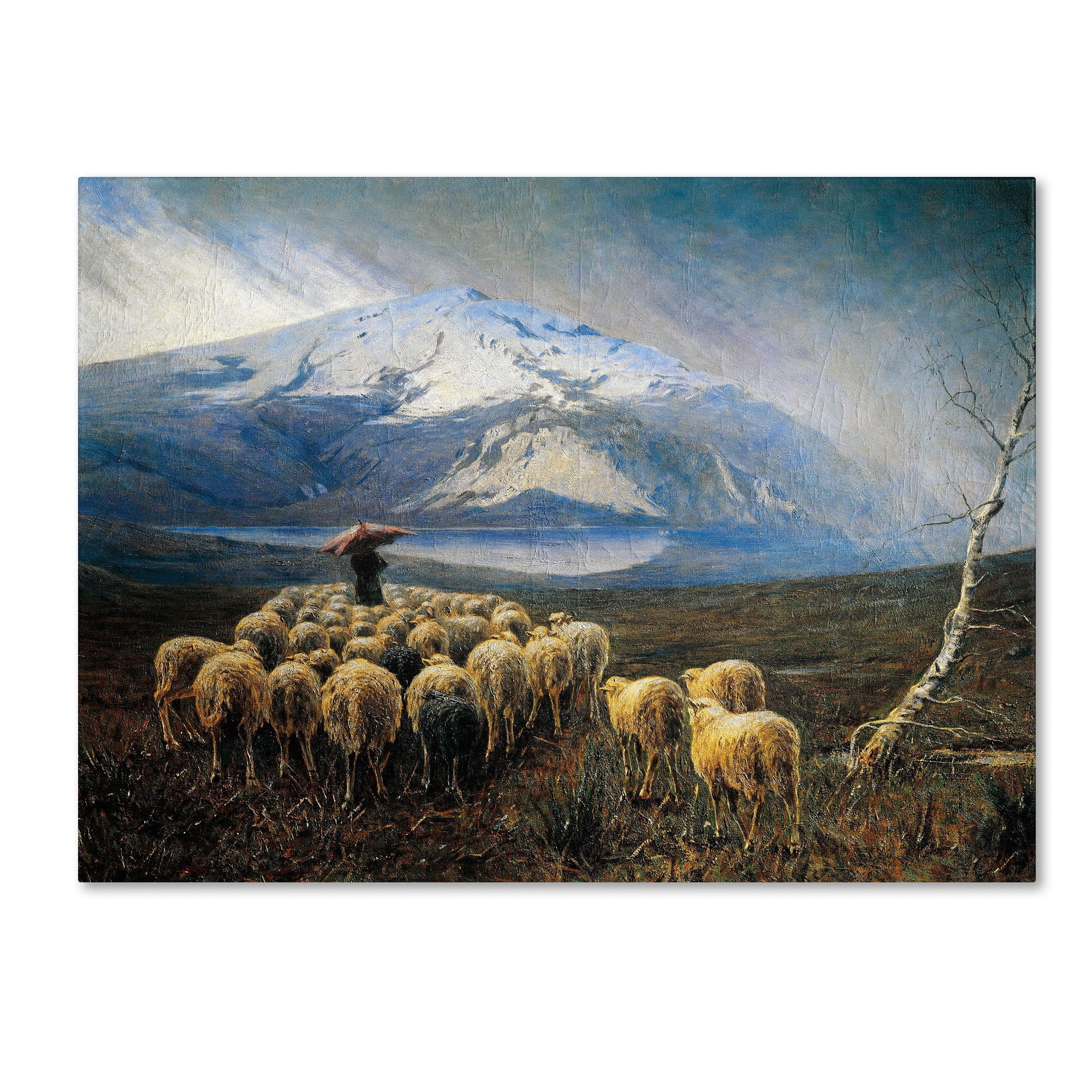 Trademark Fine Art "Mountain Landscape with Rain" Canvas Art by Achilles Tominetti