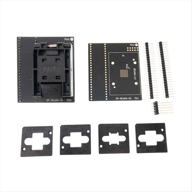 1 Juego de Adaptador BGA64 Seat de Encendido para Programador RT809H Enchufe RT-BGA64-01 V2.0 4 Piezas Limitador 2 Placa Inferior