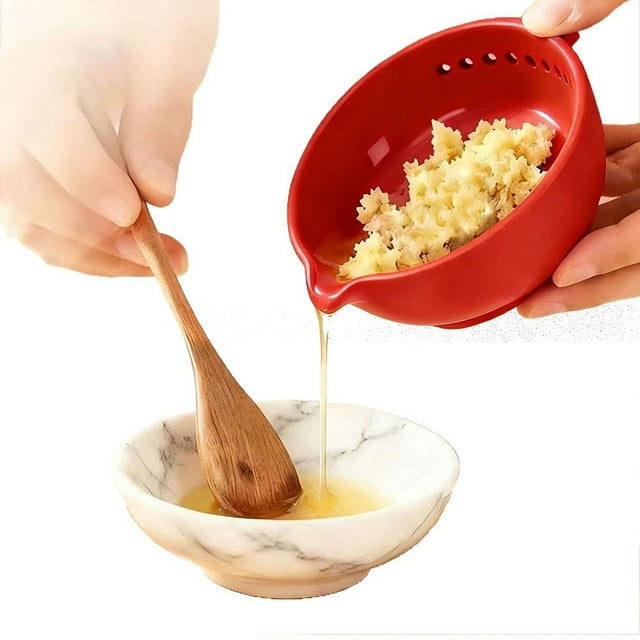 ZOUBAOQ Assiette à Ail Faite à la Main Râpe & Bol Râpe, Bol Éplucheur d'Herbes Fraîches 2-en-1 en Céramique avec Râpes Intégrées et Éplucheur d'Herbes, Assiette Rasca Ajos pour Gingembre, Herbes & Sauces