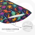 thumbnail image 3 of Goofa Colorful Dinosaur Pattern Pillow Case – Plush & Soft Cushion Cover, Hypoallergenic Throw Pillow Case for Comfortable Sleep with Envelope Closure-14"x20", 3 of 6