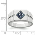 thumbnail image 4 of Sterling Silver Rhodium-plated Men's Blue Sapphire Ring QR6838, 4 of 6