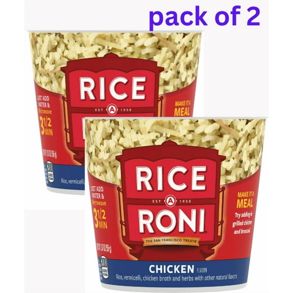 Pack of 2 Rice-A-Roni Chicken Rice & Vermicelli Mix, 1.97 oz Cup