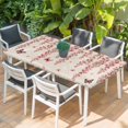 thumbnail image 2 of Butterfly Flower Table Cloths for 6 Foot Rectangle Tables, Farmhouse Country Pink Floral on Linen Patio Waterproof Elastic Fitted Tablecloths, Washable Rectangular Table Cover for Camping, 2 of 8