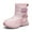 Pink, variant on Glisme Boys Girls Snow Boots Solid Color Boots Non Warm Padded Thickened Boots Versatile Black Boots Size 5.5-6 Years