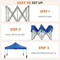 thumbnail image 6 of Dozzle Instant Pop Up Canopy Tent 10x10 Feet - Heavy Duty Waterproof Outdoor Canopy with Sand Bags, Carrying Case for Parties, Camping, Beach & Backyard Shade，Blue, 6 of 6