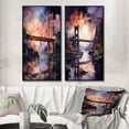 thumbnail image 1 of Designart "Luminous Crossing Coral Bridge III" Bridges Framed Wall Art Set Of 2 - Coral Architecture Frame Gallery Set For Office Decor, 1 of 6