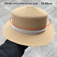 thumbnail image 2 of 56-58 cm hat circumference female pearl top hat flat top wide brimmed sun hat summer foldable outdoor sunscreen hatKhaki, 2 of 5