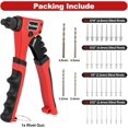 thumbnail image 3 of shiyou-Rivet Gun One-Handed Rivet Gun Kit with 200pcs Rivets, 4pcs Tool-Free Interchangeable Heads and 4pcs Drill Bits - Heavy Duty Hand Riveter for Metal, Wood, Plastic, Leather, Fabric, 3 of 4