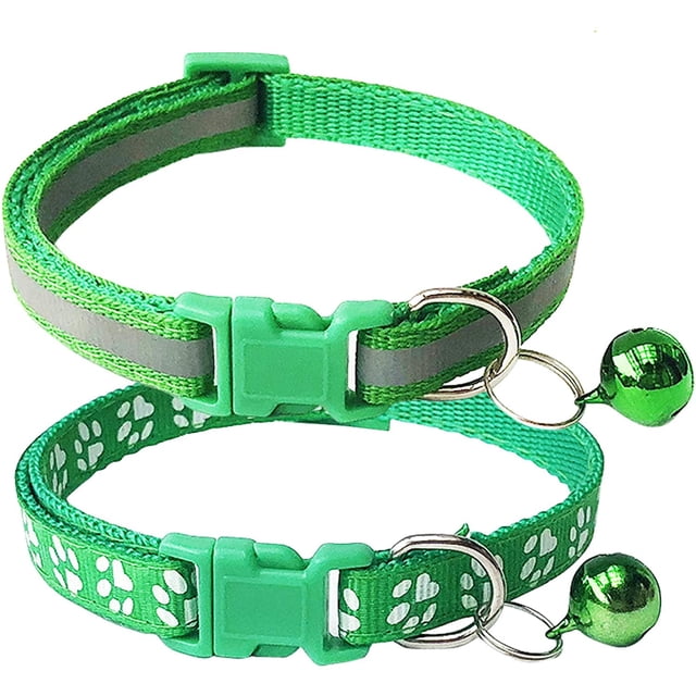 Lot de 2 Collier pour Chat avec Clochette Collier de Base pour Chien Boucle Réglable en Polyester Collier Ou Ceintures de Sécurité pour Chat Chien