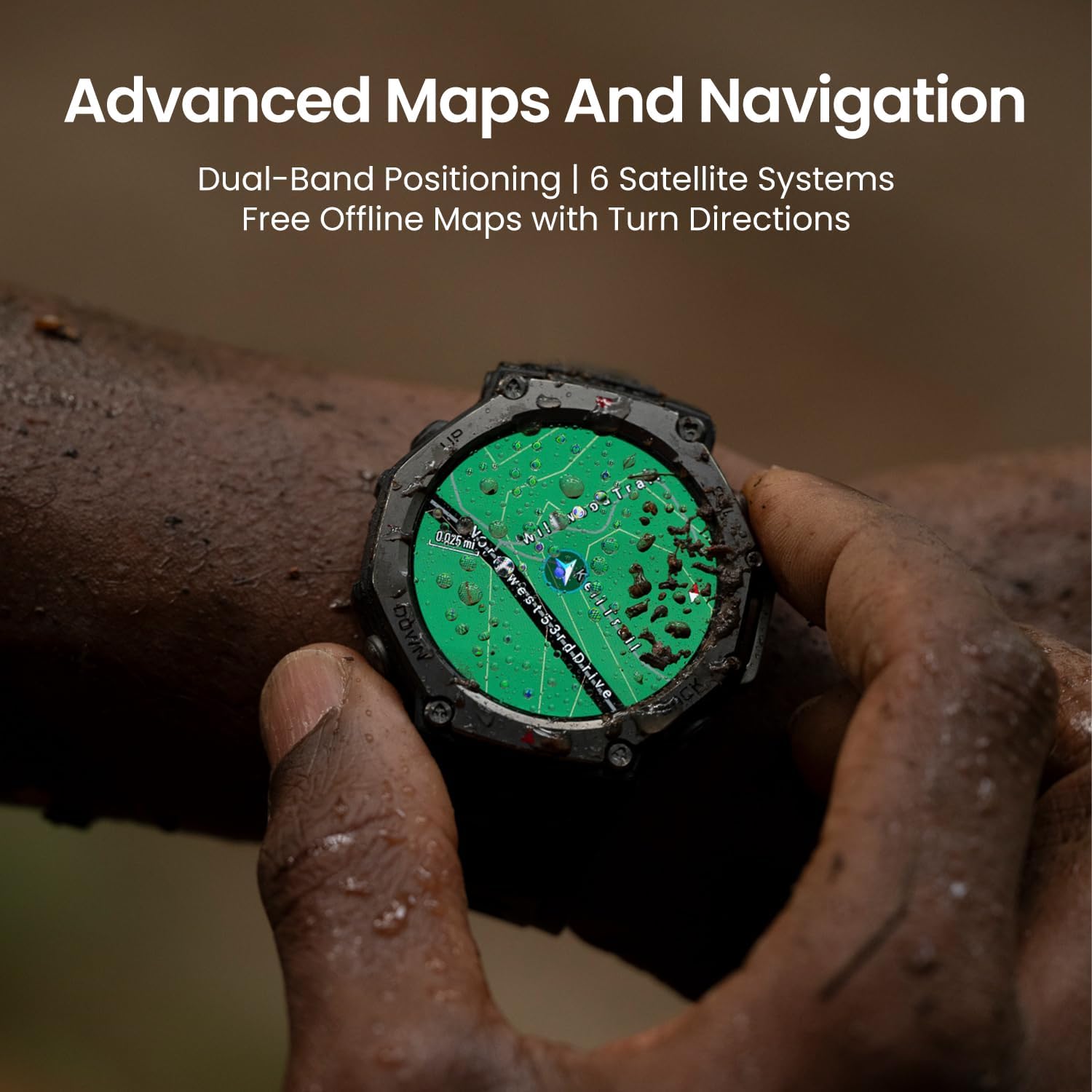 Amazfit T-Rex 3 Rugged/Military Smart Watch 48mm, GPS (with Privacy), Offline Maps, Long Battery Life,328 Feet Water-Resistant, 170 Fitness/Sport Modes, AI, Voice Control, for Android or iPhone, Lava