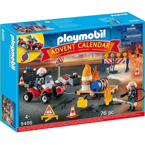 PLAYMOBIL Advent Calendar Construction Site Fire Rescue - Walmart.com