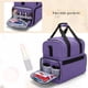 thumbnail image 4 of Bolsa de maquillaje de viaje BAFASO de 2 capas con 3 bolsas de nailon morado, 4 of 7