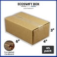 thumbnail image 2 of EcoSwift Brand Premium 6x4x3 Cardboard Boxes Mailing Packing Shipping Box Corrugated Carton 23 ECT, 6"x4"x3", Brown, 45-Pack, 2 of 5