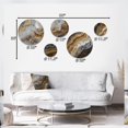thumbnail image 4 of Designart "Marble Essence Gold and Grey I" Abstract Marble Metal Wall Art Set of 5 Piece, 4 of 5