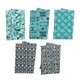 thumbnail image 1 of Paquete de 5 piezas de tela de algodón negra Fat Quarters, precortada con diseño de animales Azul verde, 1 of 9