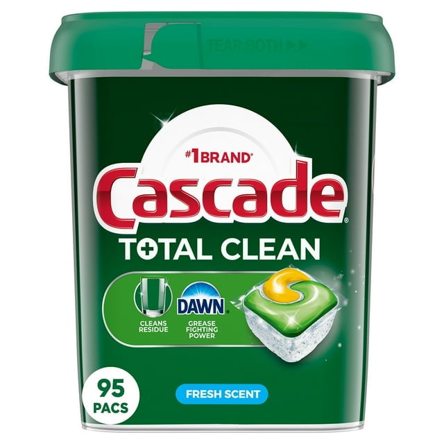 Cascade Total Clean ActionPacs Dishwasher Detergent – Fresh Scent (95 Count)-With Paper Towel By OMA