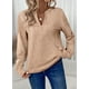 thumbnail image 2 of Top Dokotoo para mujer, tejido gofrado, cuello en V, manga larga, dorado, XL, 2 of 4