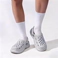 thumbnail image 2 of Rokment Womens Mens Clogs Garden Shoes with Back Strap Unisex Adult Quick Drying Comfortable Chunky Platform Arch Support Nursing Walking Closed Toe Sandals Grey Size 8, 2 of 6