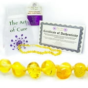 The Art of Cure Original Baltic Amber Necklace - Polished Handmade (Champagne) for boy or girl ? 12 - 12.5 Inches size