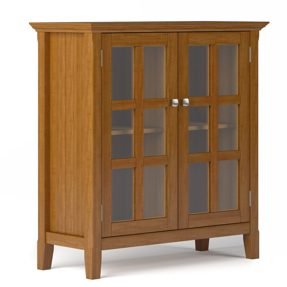 Simpli Home Acadian SOLID WOOD 35 inch Wide Rustic Low Storage Cabinet
