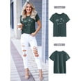 thumbnail image 4 of NFTOEIULA Women Dandelion Graphic Letter Print Crew Neck Short Sleeve T-Shirt, 4 of 7