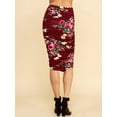 thumbnail image 3 of Made by Johnny Women's Slim fit Bodycon Party Club Night Out Elegant Ruched High Waist Long Pencil Skirt with Side Shirring XL WINE_FLORAL, 3 of 6