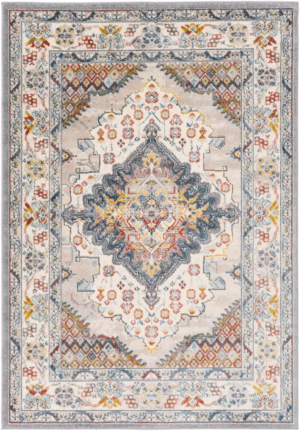 XL 80x500cm **FREE DELIVERY SULIS FLORAL MEDALLION BLUE TRADITIONAL RUG RUNNER 