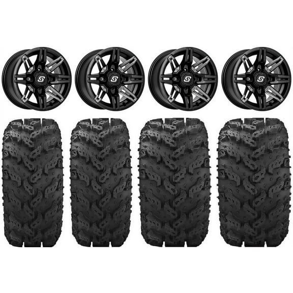 Sedona Rukus 14" Black Wheels 26" Reptile Tires Kawasaki Mule Pro FXT