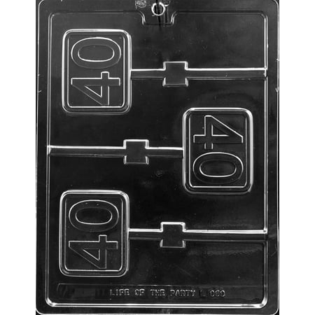 - Number 40 Forty #40 Lollipop Sucker Chocolate Mold Candy Soap Mould Birthday Weddding Party Favor m229