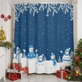 thumbnail image 3 of Blue Snowman Christmas Shower Curtain, Winter Snowflake Pine Xmas Tree Waterproof Fabric Shower Curtains with 12 Hooks, Bathroom Curtain Set for Bathroom Accessories Decor, 72 x 78 Inches, 3 of 9