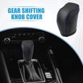 thumbnail image 2 of Cubierta de pomo de cambio de marcha Unique Bargains para Toyota RAV4 2013 2014 2015 2016 Cuero sintético negro con costuras azules, 2 of 7