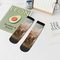 thumbnail image 7 of Fuzoiu Three Horses Oil Painting Print Adult Socks, Crew Moisture-wicking Socks, Unisex Cushion Crew Socks,Casual Sports Ankle Socks, 7 of 7