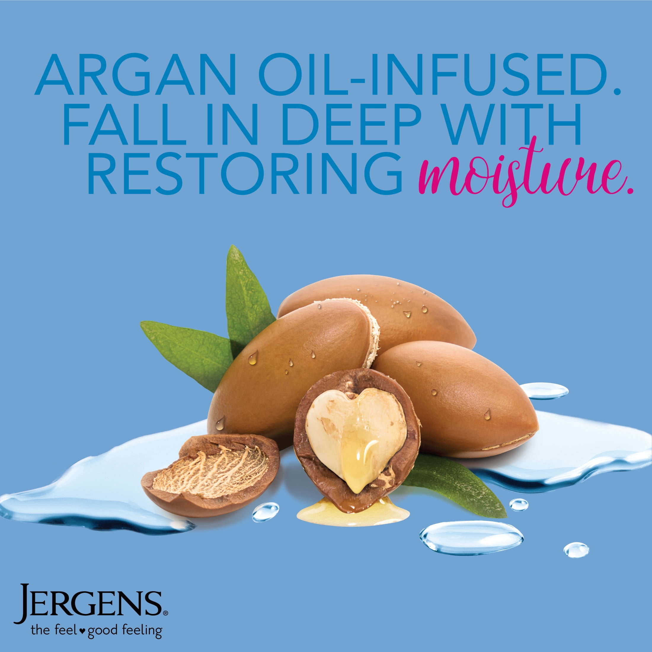 (3 pack) Jergens Argan Oil Weightless Wet Skin Body Lotion, Non-Greasy Moisturizer, for Dry Skin, 10 oz
