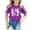 Purple, variant on Bainana Little Girls Tops Sequin Print Short Sleeve Crew Neck Shirt Fashion Casual Summer Kids Outwear Gold Size 4-5 Years