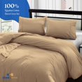 thumbnail image 2 of HNB Store 3pc Duvet Cover Set | 1000 TC Egyptian Cotton | Super King Plus Size Duvet Cover with 2 Pillowcases | Taupe Solid, 2 of 8