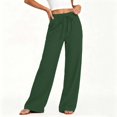 thumbnail image 6 of YTCAMLO Womens Cotton Pants Elastic High Waist Casual Palazzo Trousers with Pockets Casual Lightweight Breathable Flowy Wide Leg Pants, 6 of 9