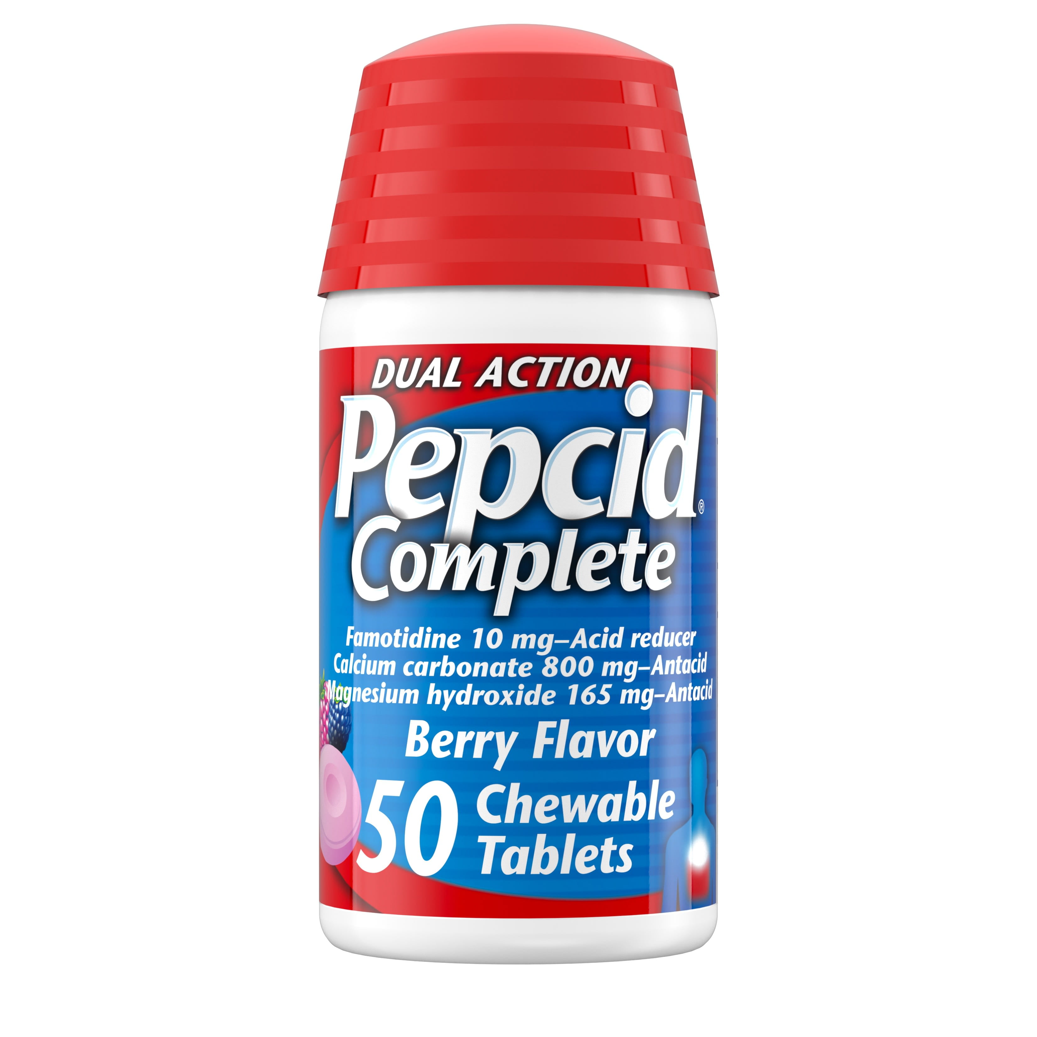 Pepcid Complete Acid Reducer   Antacid Chews, Famotidine, Berry, 50 Ct ...