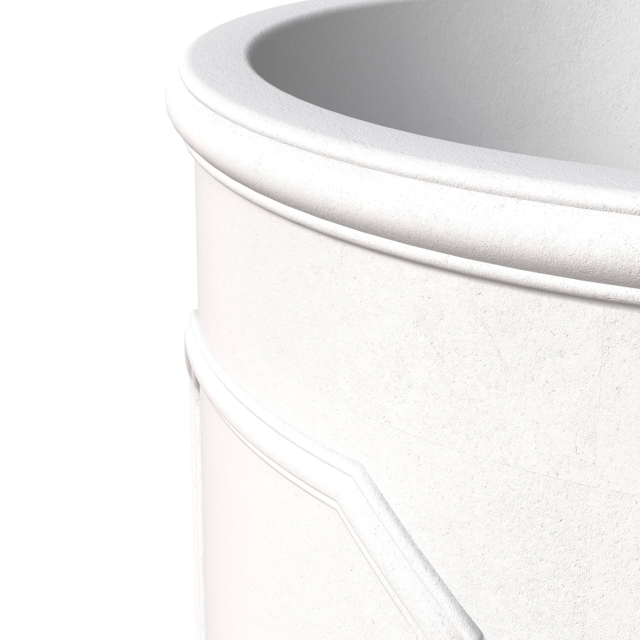 LeisureMod Meadow Fiberstone and MGO Clay Planter, Mid-Century Modern Round Planter Pot for Indoor and Outdoor (White, 11 Inch)