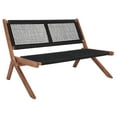 thumbnail image 4 of SAFAVIEH Kobina Outdoor Patio, Bench, Natural/Black, 4 of 12