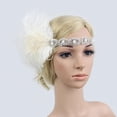 thumbnail image 4 of Diadema de plumas retro Años 20 Gran boda Ascot Race Frente Decoración A Colcomx Diadema de aleta elástica de mujer, 4 of 8