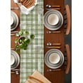 thumbnail image 3 of Sage Green Watercolor Plaid Table Runner Wedding Party Dining Table Runner Placemat Home Kitchen Table Decor, 3 of 5